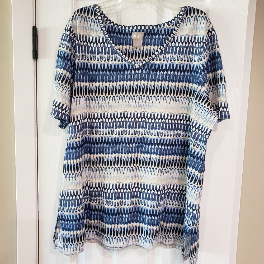 Chico's Women's Short Sleeve Top - Size 12/Large - EUC